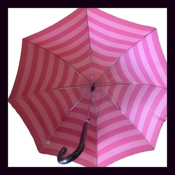 Victorias Secret Iconic Signature Pink Stripe Limited Edition Parasol Umbrella - Picture 7 of 16
